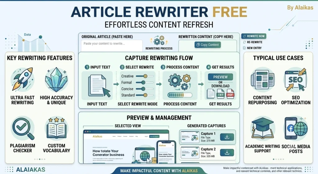 Article Rewriter Free by Alaikas: Free, Fast & Easy Rewriting in 2026